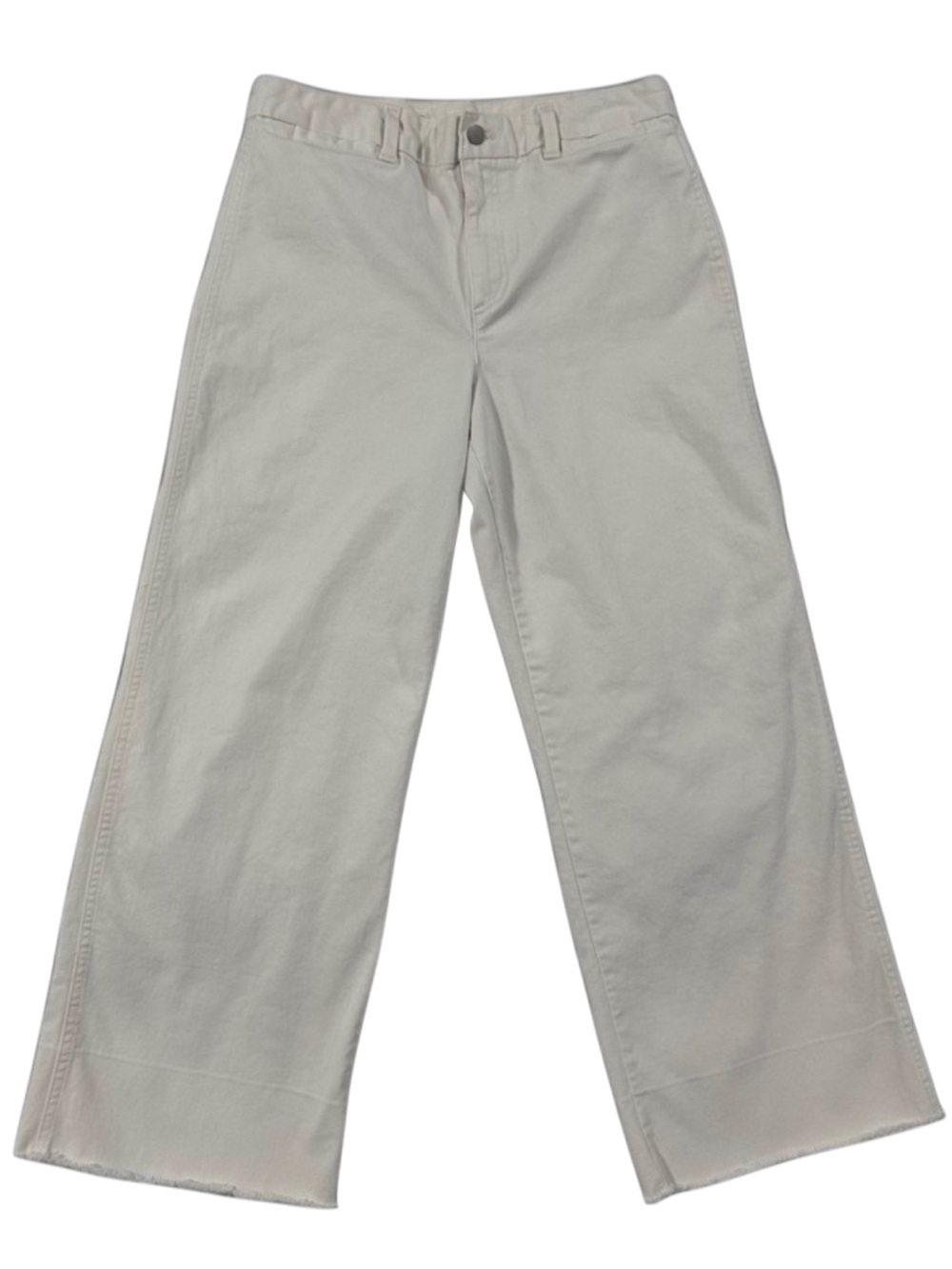 GAP Women’s Wide Leg Crop Pants Ivory Raw Hem High Rise Size 8 Tall 32x29